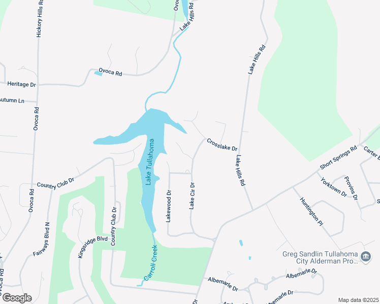map of restaurants, bars, coffee shops, grocery stores, and more near 101 Point Circle in Tullahoma