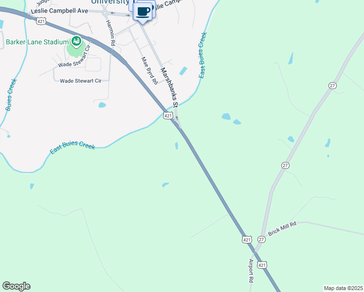 map of restaurants, bars, coffee shops, grocery stores, and more near 5840 U.S. 421 in Lillington