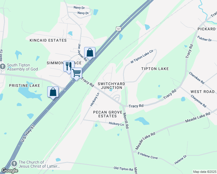 map of restaurants, bars, coffee shops, grocery stores, and more near 43 Stephanie Street in Millington