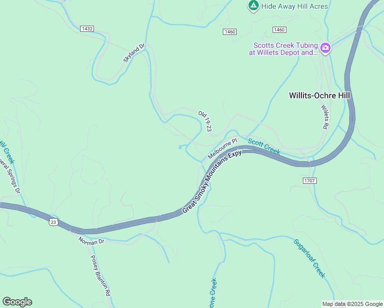 map of restaurants, bars, coffee shops, grocery stores, and more near 65 Heirloom Drive in Sylva
