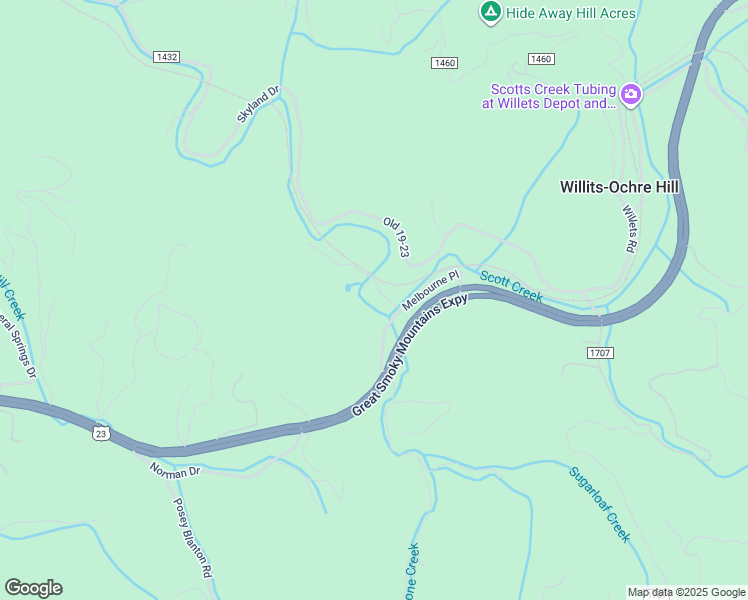 map of restaurants, bars, coffee shops, grocery stores, and more near 65 Heirloom Drive in Sylva