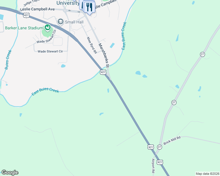 map of restaurants, bars, coffee shops, grocery stores, and more near 5920 U.S. 421 in Lillington