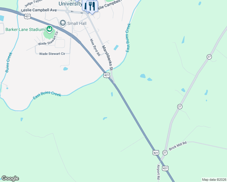 map of restaurants, bars, coffee shops, grocery stores, and more near 5920 U.S. 421 in Lillington