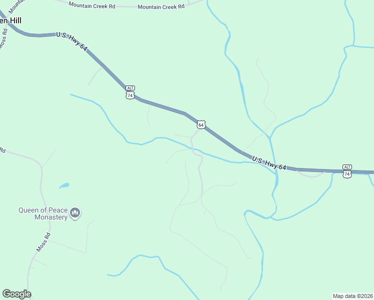 map of restaurants, bars, coffee shops, grocery stores, and more near 137 Green Pastures Drive in Rutherfordton
