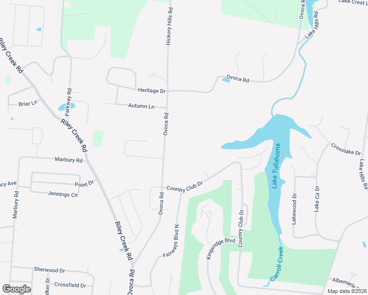 map of restaurants, bars, coffee shops, grocery stores, and more near 2228 Ovoca Road in Tullahoma