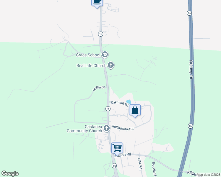 map of restaurants, bars, coffee shops, grocery stores, and more near 15402 Lucia Riverbend Highway in Stanley