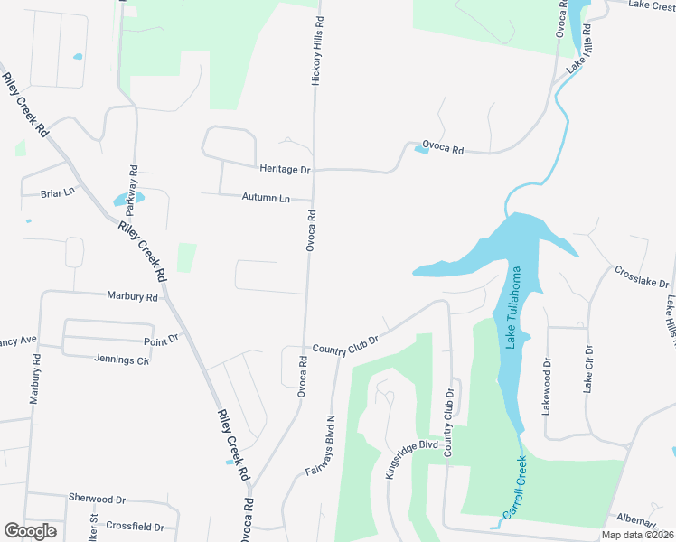 map of restaurants, bars, coffee shops, grocery stores, and more near 2228 Ovoca Road in Tullahoma