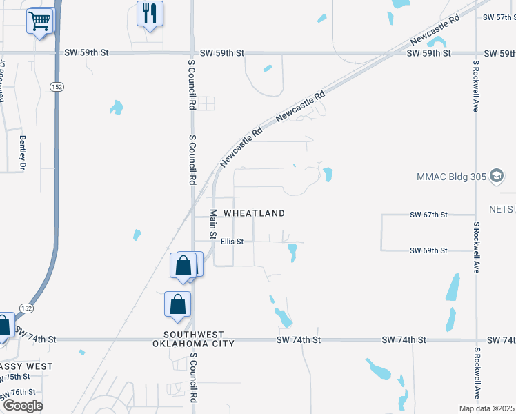 map of restaurants, bars, coffee shops, grocery stores, and more near 6810 Morava Avenue in Oklahoma City