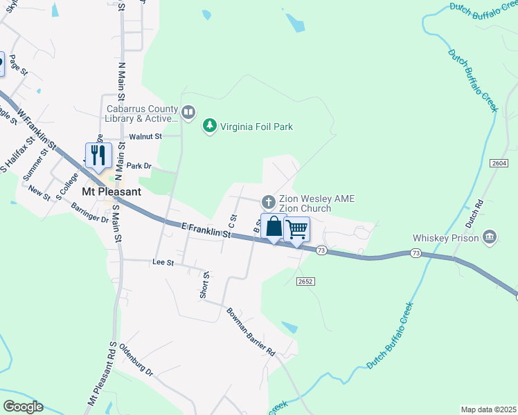 map of restaurants, bars, coffee shops, grocery stores, and more near 1434 B Street in Mount Pleasant