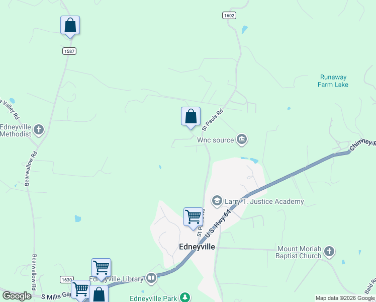 map of restaurants, bars, coffee shops, grocery stores, and more near 7 Lanier Lane in Hendersonville