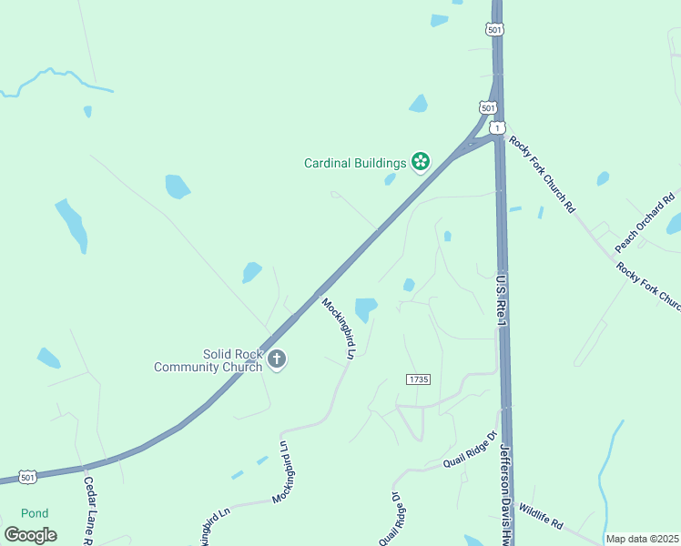 map of restaurants, bars, coffee shops, grocery stores, and more near 717 White Hill Road in Sanford