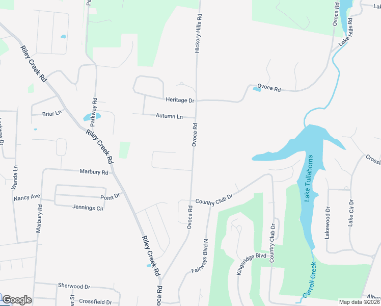 map of restaurants, bars, coffee shops, grocery stores, and more near 2219 Ovoca Road in Tullahoma