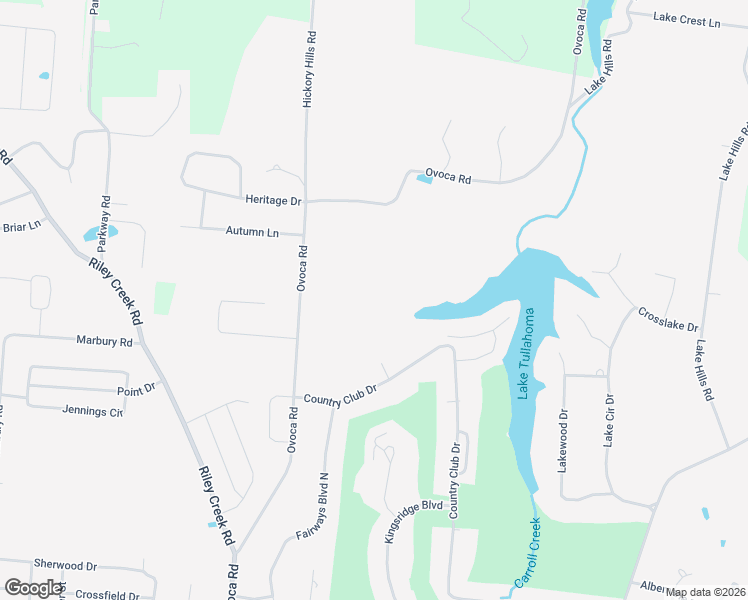 map of restaurants, bars, coffee shops, grocery stores, and more near 2228 Ovoca Road in Tullahoma