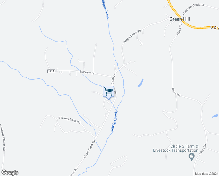 map of restaurants, bars, coffee shops, grocery stores, and more near 4331 Maple Creek Road in Rutherfordton