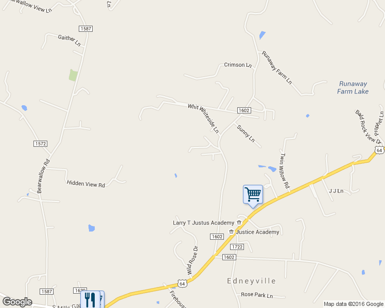 map of restaurants, bars, coffee shops, grocery stores, and more near 158 Dainty Lane in Hendersonville