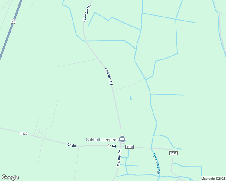 map of restaurants, bars, coffee shops, grocery stores, and more near 1041 Chandler Road in Vanceboro
