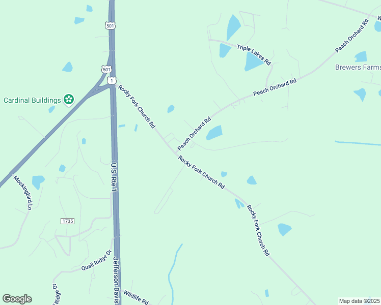 map of restaurants, bars, coffee shops, grocery stores, and more near 36 Wagon Trail Road in Sanford