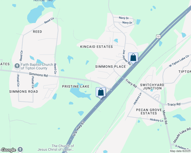 map of restaurants, bars, coffee shops, grocery stores, and more near 400 Switchgrass Cove in Munford