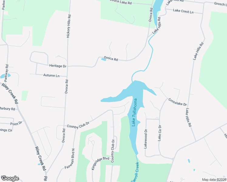 map of restaurants, bars, coffee shops, grocery stores, and more near 205 Setters Lane in Tullahoma