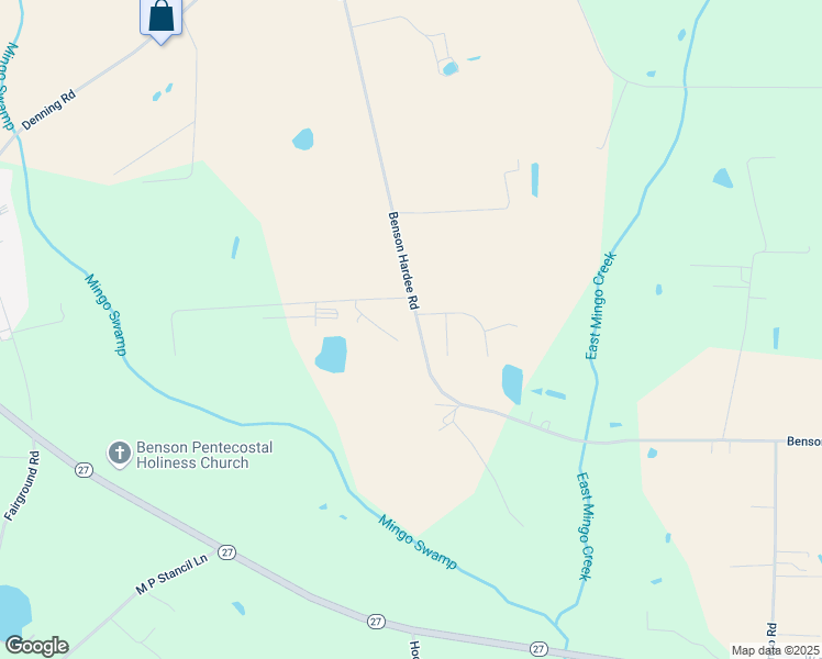 map of restaurants, bars, coffee shops, grocery stores, and more near 1355 Benson Hardee Road in Benson