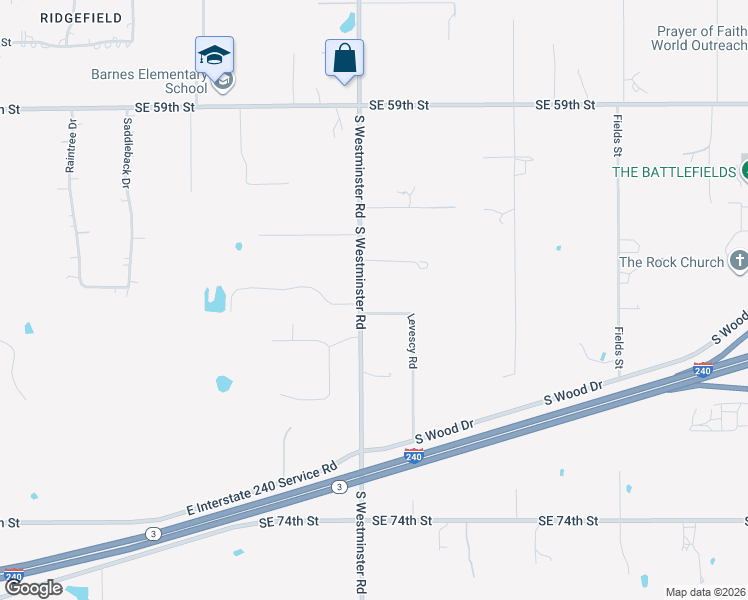 map of restaurants, bars, coffee shops, grocery stores, and more near 6524 South Westminster Road in Oklahoma City