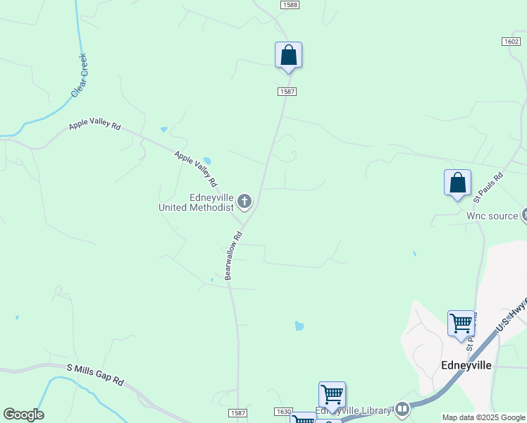 map of restaurants, bars, coffee shops, grocery stores, and more near 854 Bearwallow Road in Hendersonville