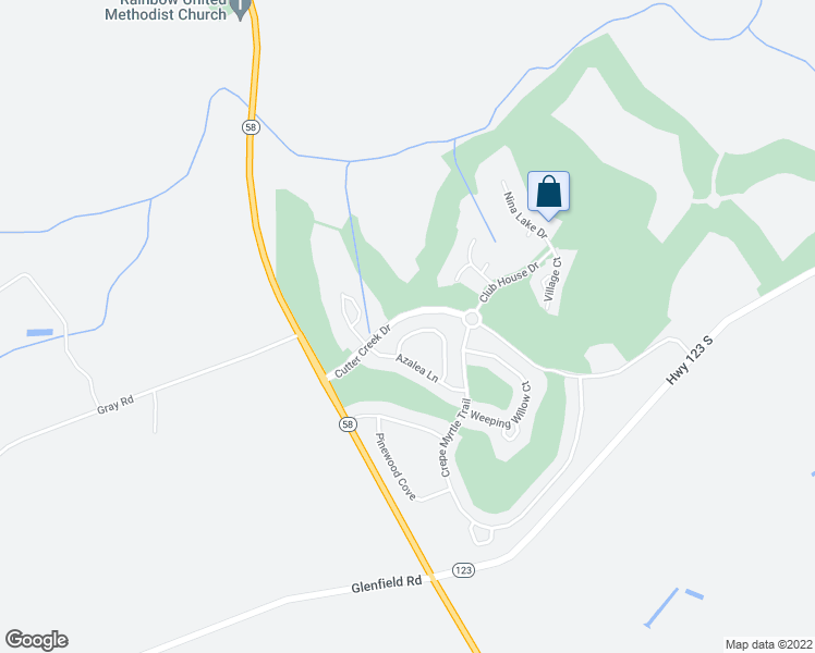 map of restaurants, bars, coffee shops, grocery stores, and more near 67 River Birch Court in Hookerton