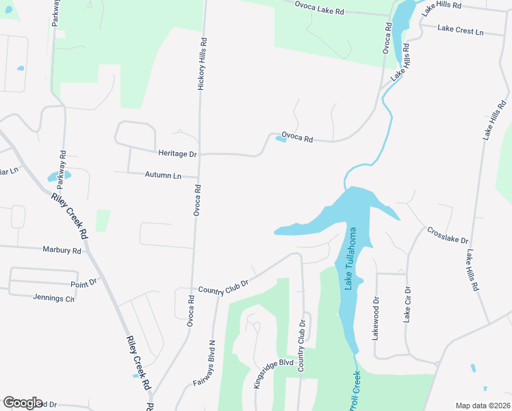 map of restaurants, bars, coffee shops, grocery stores, and more near 2310 Ovoca Road in Tullahoma