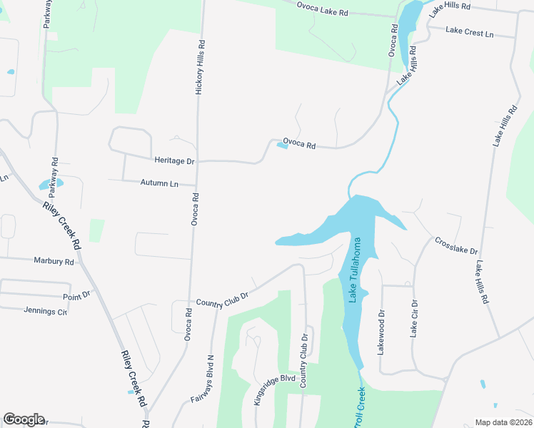 map of restaurants, bars, coffee shops, grocery stores, and more near 2310 Ovoca Road in Tullahoma