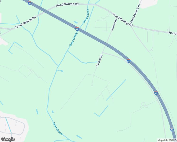 map of restaurants, bars, coffee shops, grocery stores, and more near Corbett Road in Wayne County
