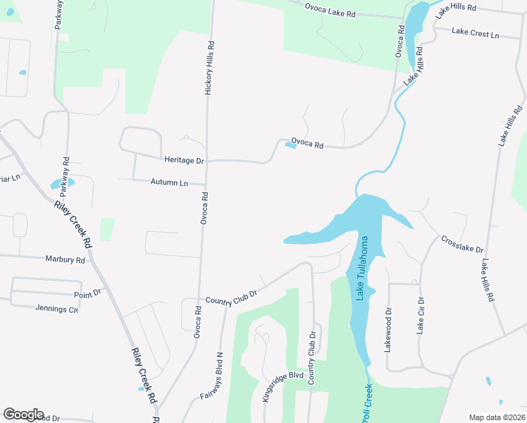 map of restaurants, bars, coffee shops, grocery stores, and more near 2310 Ovoca Road in Tullahoma