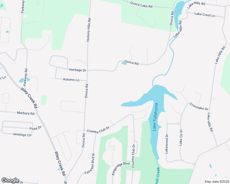 map of restaurants, bars, coffee shops, grocery stores, and more near 2310 Ovoca Road in Tullahoma