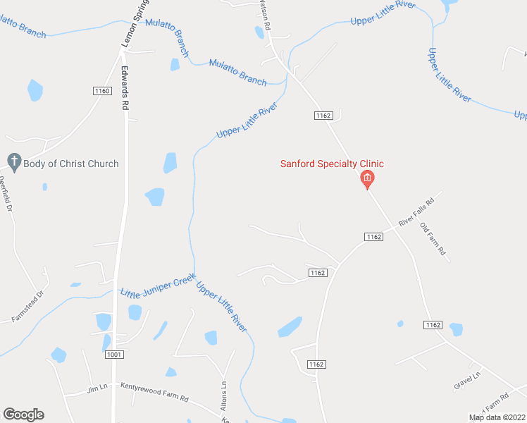 map of restaurants, bars, coffee shops, grocery stores, and more near 1616 Sheriff Watson Road in Sanford