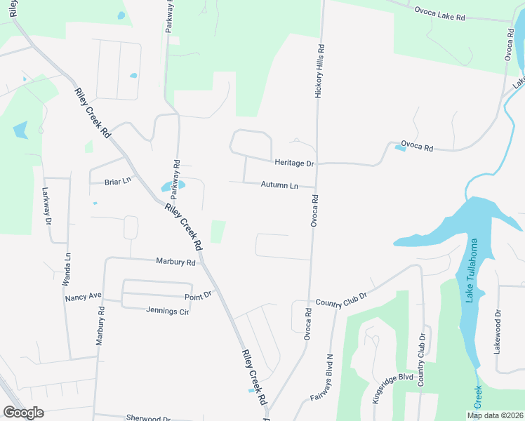 map of restaurants, bars, coffee shops, grocery stores, and more near 115 Autumn Lane in Tullahoma