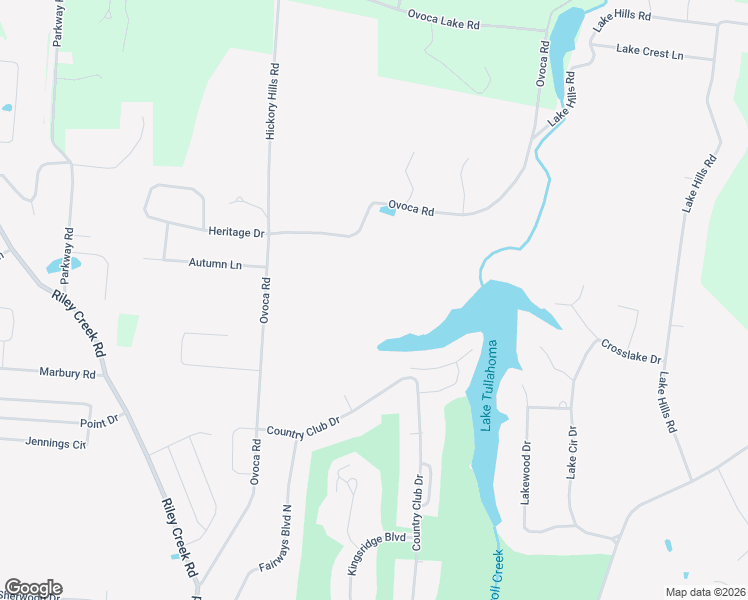 map of restaurants, bars, coffee shops, grocery stores, and more near 2310 Ovoca Road in Tullahoma