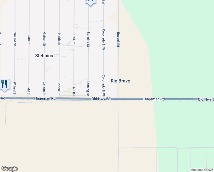 map of restaurants, bars, coffee shops, grocery stores, and more near 4346 Coronado Street West in Bakersfield