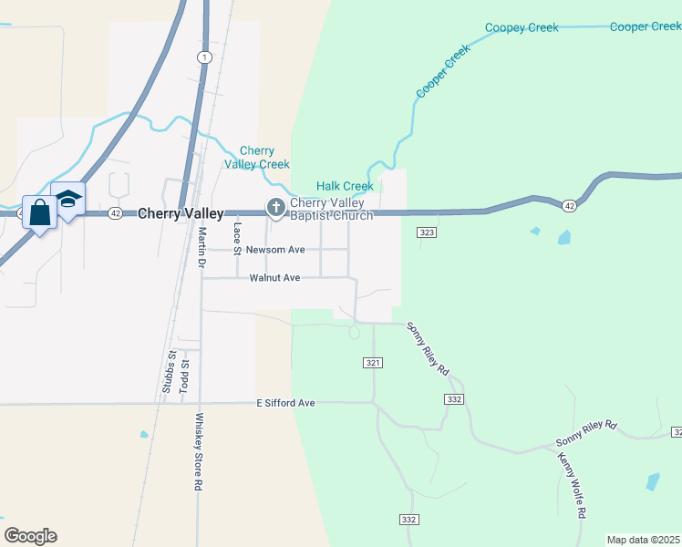 map of restaurants, bars, coffee shops, grocery stores, and more near 580 Walnut Avenue in Cherry Valley