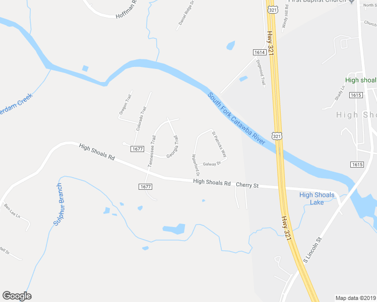 map of restaurants, bars, coffee shops, grocery stores, and more near 1232 Waterford Drive in Lincolnton