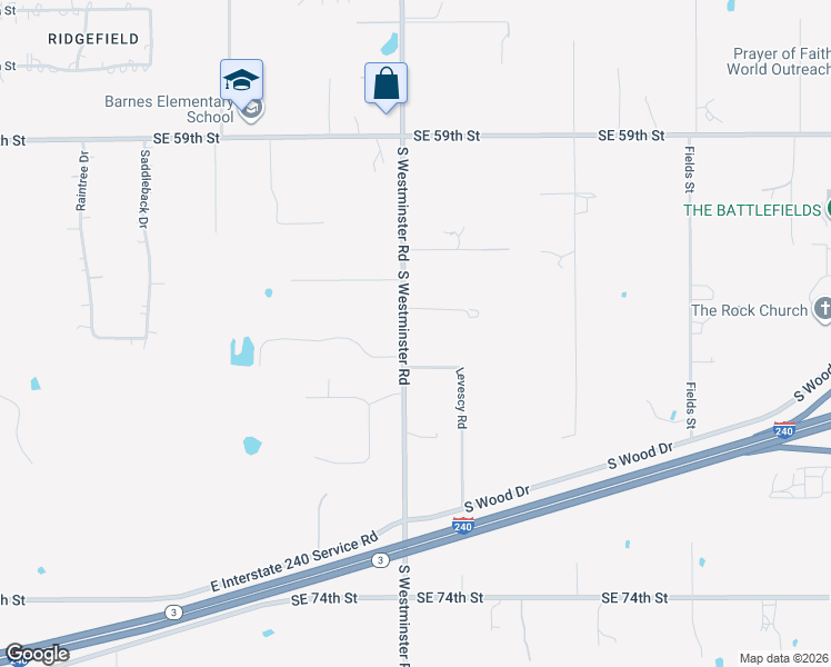 map of restaurants, bars, coffee shops, grocery stores, and more near 6524 South Westminster Road in Oklahoma City