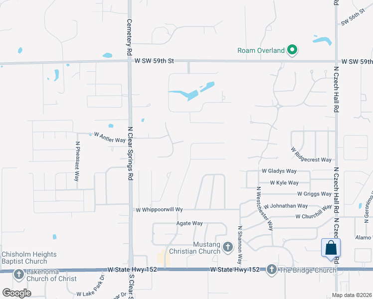 map of restaurants, bars, coffee shops, grocery stores, and more near 913 North Centennial Way in Mustang