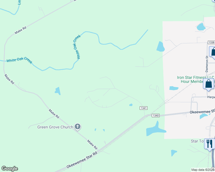 map of restaurants, bars, coffee shops, grocery stores, and more near 271 Greentop Road in Star