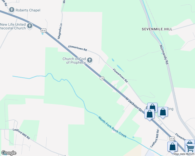 map of restaurants, bars, coffee shops, grocery stores, and more near 2335 North Jackson Street in Normandy