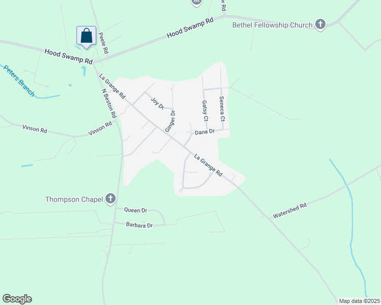 map of restaurants, bars, coffee shops, grocery stores, and more near Lagrange Road in La Grange