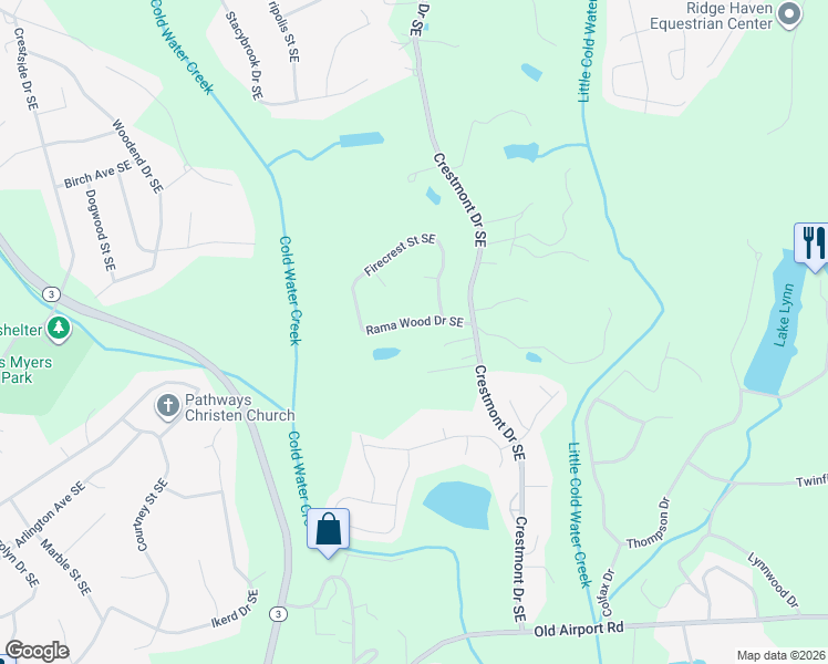 map of restaurants, bars, coffee shops, grocery stores, and more near 700 Rama Wood Drive Southeast in Concord