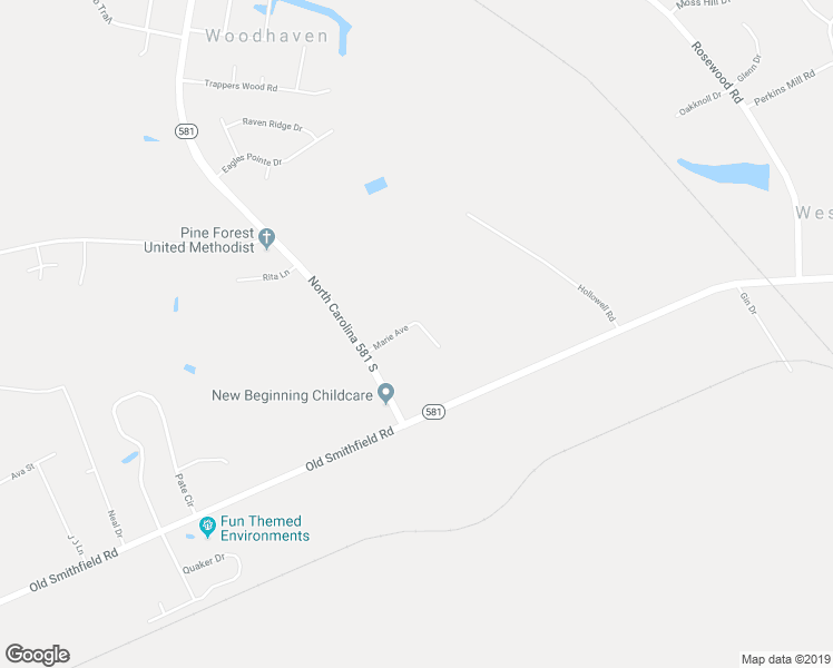 map of restaurants, bars, coffee shops, grocery stores, and more near 106 Marie Avenue in Goldsboro