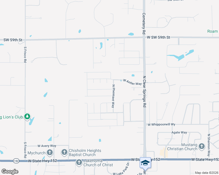 map of restaurants, bars, coffee shops, grocery stores, and more near 1916 West Oak Valley Way in Mustang