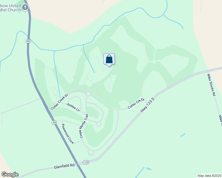 map of restaurants, bars, coffee shops, grocery stores, and more near 125 Village Court in Hookerton