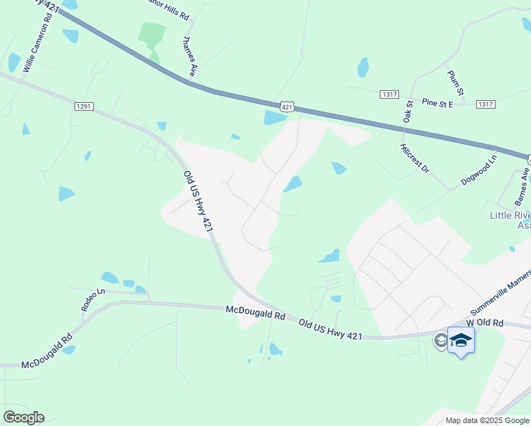 map of restaurants, bars, coffee shops, grocery stores, and more near 363 Tirzah Drive in Lillington