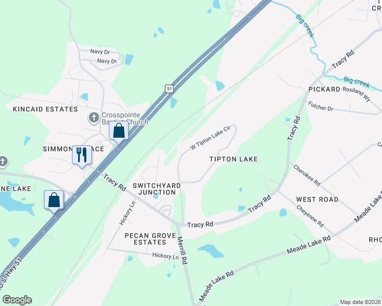 map of restaurants, bars, coffee shops, grocery stores, and more near 326 West Tipton Lake Circle in Millington