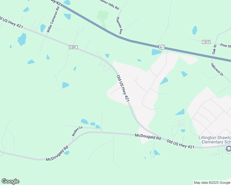 map of restaurants, bars, coffee shops, grocery stores, and more near 55 Lees Place Drive in Lillington